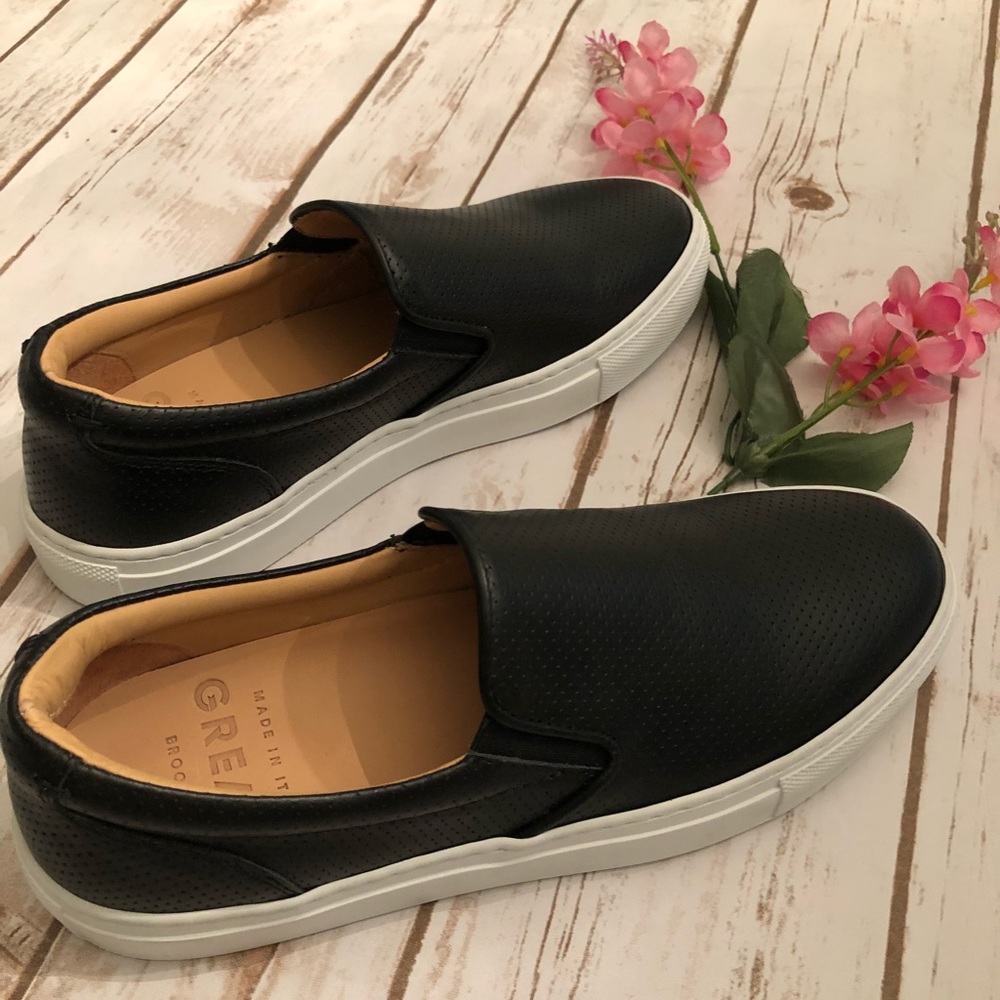 GREATS Wooster Perforated Black SlipOn Sz 7.5